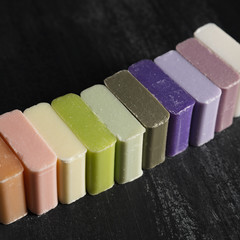 High angle various types of soap