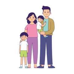 happy family with mother, father and two sons