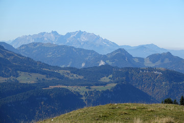Obraz premium Blick vom Bregenzerwald zum Säntis