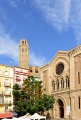 Fototapeta na wymiar La Seu Vella cathedral and Sant Joan church, LLeida, Catalonia,Spain