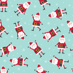 Seamless pattern with cute Santa Clause, Cute Christmas character vector illustration