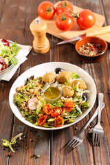 vegetariand food with salad and falafel