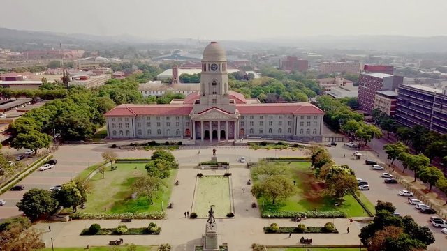 Aerial view of Tshwane city hall in Pretoria, South Africa