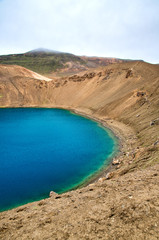 Fototapeta na wymiar Krafla crater and lake in Nothern Iceland