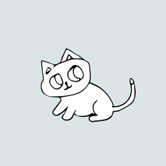 Hand drawn cute kitten