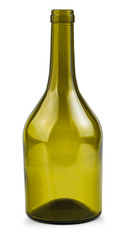 empty bottle of wine isolated on a white background