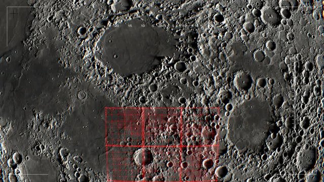 Moon surface scanned by orbital space sattelite