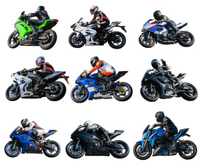 collage riders on sportbikes