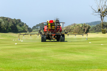 Golf Course Machine Spraying Putting Green Treatment