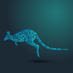 Vector illustration of kangaroo for print design