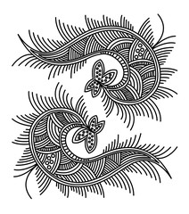 Abstract fish pattern design. The background is white.