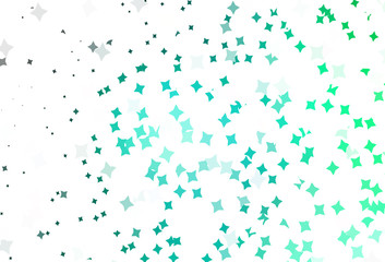 Light Green vector pattern with christmas stars.