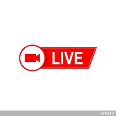 	 Live Streaming Icon, Badge, Emblem for broadcasting or online tv stream.vector design