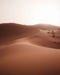 Tuinposter Bruin zandduinen in de Saharawoestijn, Marokko