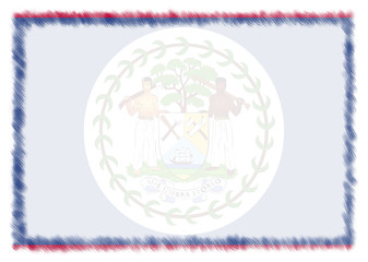 Obraz premium Border made with Belize national flag.