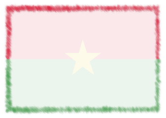 Fototapeta premium Border made with Burkina Faso national flag.