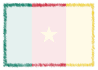 Fototapeta premium Border made with Cameroon national flag.