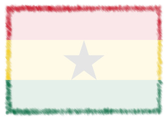 Fototapeta premium Border made with Ghana national flag.