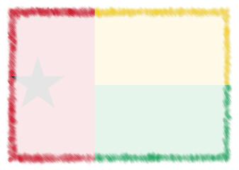 Obraz premium Border made with Guinea Bissau national flag.