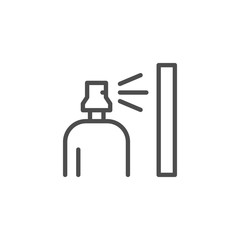 Spray can and gas bottle line outline icon