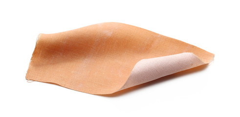 Adhesive band aid isolated on white background, macro