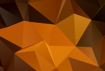 Dark Orange vector polygonal background.