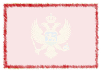 Border made with Montenegro national flag.