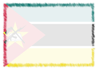 Border made with Mozambique national flag.