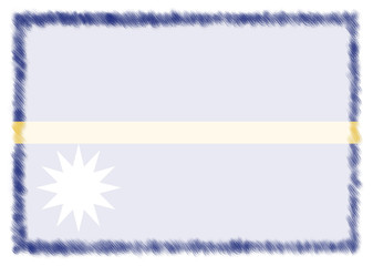 Obraz premium Border made with Nauru national flag.
