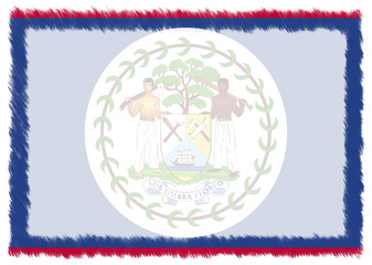 Obraz premium Border made with Belize national flag.