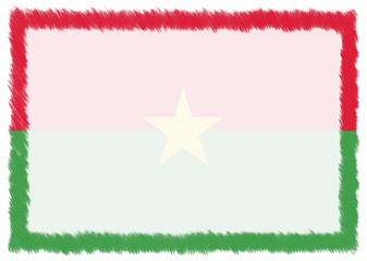 Fototapeta premium Border made with Burkina Faso national flag.