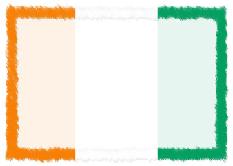 Border made with Ivory Coast national flag.