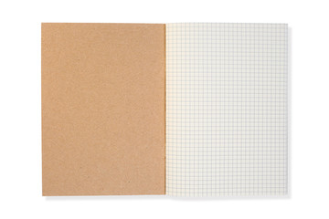 Notebook Graph and grid isolated on white background with clipping path.