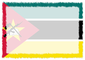 Border made with Mozambique national flag.