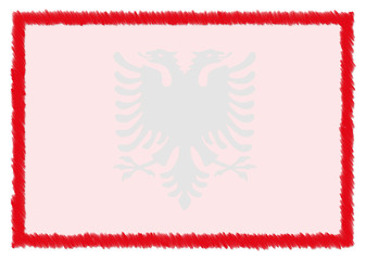 Obraz premium Border made with Albania national flag.
