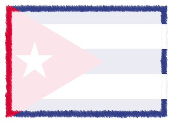 Obraz premium Border made with Cuba national flag.