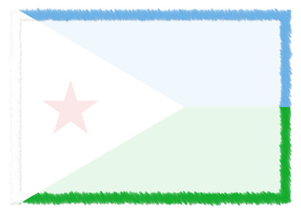 Fototapeta premium Border made with Djibouti national flag.