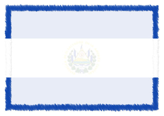 Obraz premium Border made with El Salvador national flag.