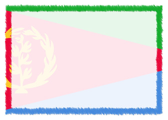 Obraz premium Border made with Eritrea national flag.
