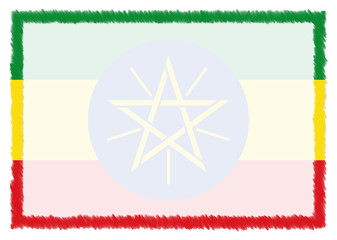 Obraz premium Border made with Ethiopia national flag.