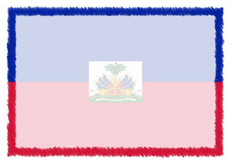 Obraz premium Border made with Haiti national flag.