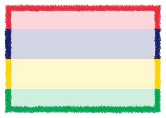 Border made with Mauritius national flag.