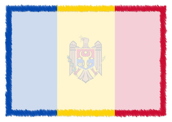 Obraz premium Border made with Moldova national flag.