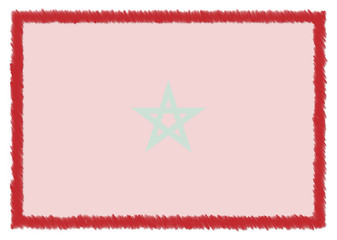 Fototapeta premium Border made with Morocco national flag.