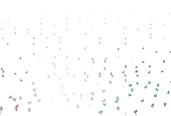 Light Blue, Red vector background with financial symbols.