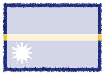 Obraz premium Border made with Nauru national flag.