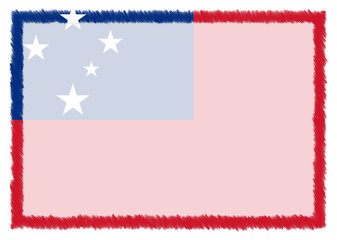 Border made with Samoa national flag.