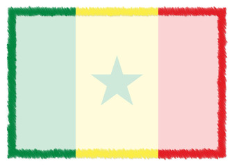Fototapeta premium Border made with Senegal national flag.
