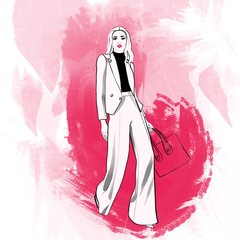 fashion illustration woman portrait sketch