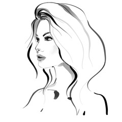 fashion illustration woman portrait sketch